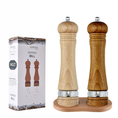 Rankinis pipirų malūnėlis medinės druskos ir pipirų malimo rožių druskos keraminis rotorinis malūnėlis Daugiafunkcis Cruet virtuvės įtaiso įrankis