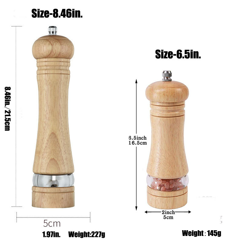 Rankinis pipirų malūnėlis medinės druskos ir pipirų malimo rožių druskos keraminis rotorinis malūnėlis Daugiafunkcis Cruet virtuvės įtaiso įrankis
