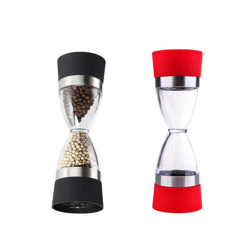 Moara manuala de piper 2 in 1 in forma de clepsidra Rasnita de sare reglabila grosieritate condiment de condimente Instrument de macinat