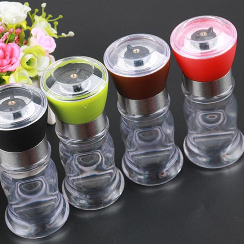 Rasnita manuala de rasare sare piper sticla de condimente transparente Recipiente de macinat condimente Agitatoare de moara reglabile Gadgets de bucatarie