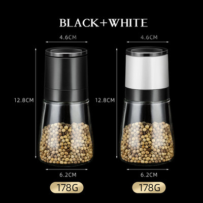 Set 2 bucăți râșniță piper din sticlă râșniță manuală pentru sare și piper râșniță pentru condimente Recipiente unelte de bucătărie accesorii pentru mori