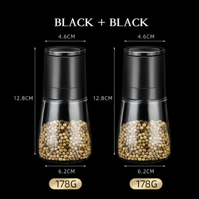Set 2 bucăți râșniță piper din sticlă râșniță manuală pentru sare și piper râșniță pentru condimente Recipiente unelte de bucătărie accesorii pentru mori