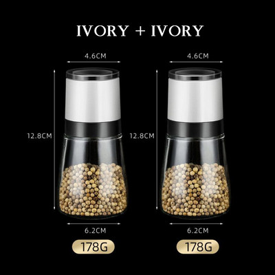 Set 2 bucăți râșniță piper din sticlă râșniță manuală pentru sare și piper râșniță pentru condimente Recipiente unelte de bucătărie accesorii pentru mori