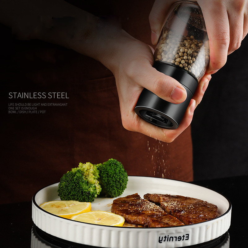 Set 2 bucăți râșniță piper din sticlă râșniță manuală pentru sare și piper râșniță pentru condimente Recipiente unelte de bucătărie accesorii pentru mori