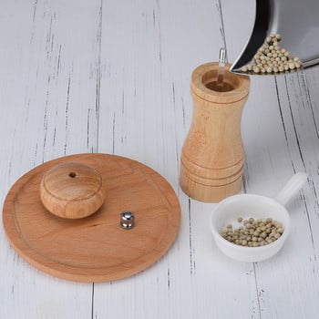 5 ιντσών χειροκίνητο Spice Pepper Mills Machine Κουζίνα Gadget Oak Grinder Ξύλινος αναδευτήρας χειρός Εύκολος καθαρισμός Μύλος πιπεριών καρυκευμάτων