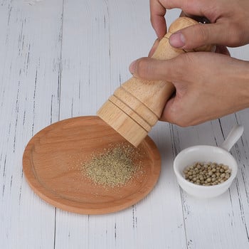 5 ιντσών χειροκίνητο Spice Pepper Mills Machine Κουζίνα Gadget Oak Grinder Ξύλινος αναδευτήρας χειρός Εύκολος καθαρισμός Μύλος πιπεριών καρυκευμάτων