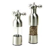 Moara de piper acționată manual în formă de supapă de robinet, mașină de râșnire manuală de sare din carcasă din oțel inoxidabil, freză ceramică pentru alimente, decorațiuni pentru casă