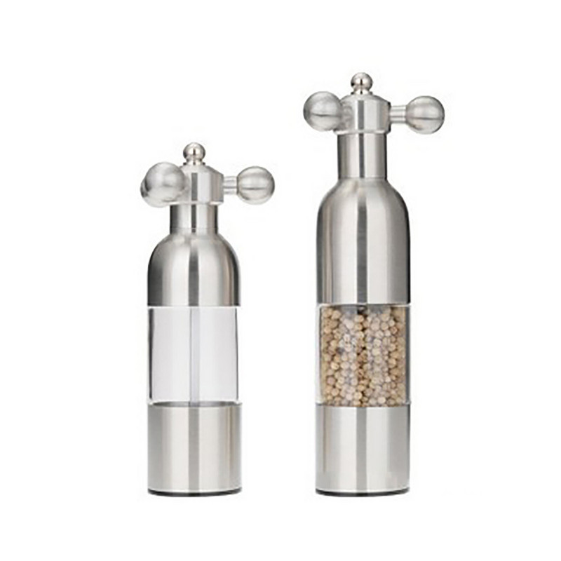 Moara de piper acționată manual în formă de supapă de robinet, mașină de râșnire manuală de sare din carcasă din oțel inoxidabil, freză ceramică pentru alimente, decorațiuni pentru casă