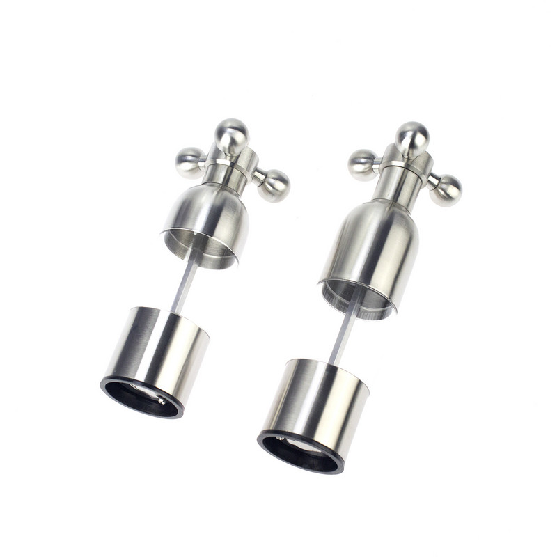 Moara de piper acționată manual în formă de supapă de robinet, mașină de râșnire manuală de sare din carcasă din oțel inoxidabil, freză ceramică pentru alimente, decorațiuni pentru casă