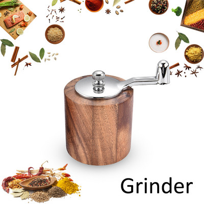 Rasnita de sare si piper Macinata de sare pentru ierburi Rasnita de condimente reglabila Mâner din lemn Sticla de macinare de piper Ustensile de bucatarie Gadgets 2020