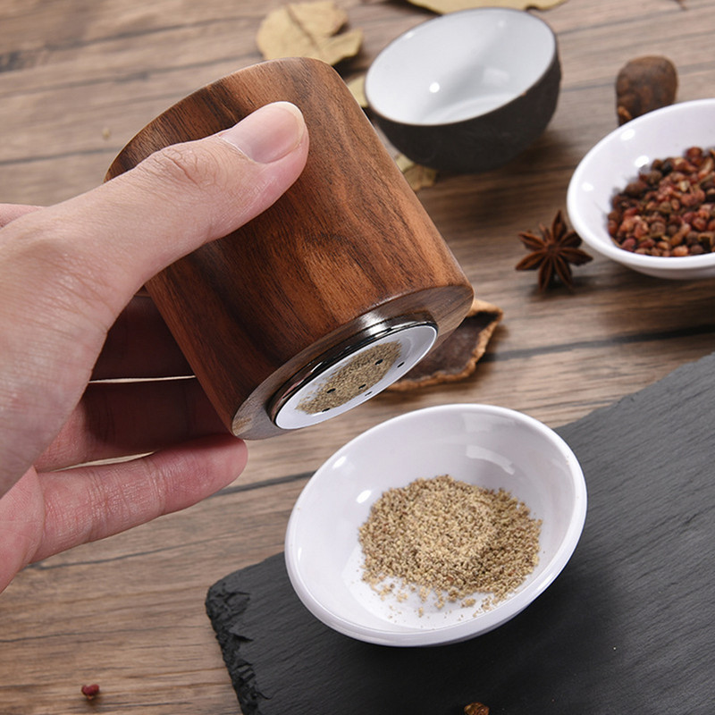 Rasnita de sare si piper Macinata de sare pentru ierburi Rasnita de condimente reglabila Mâner din lemn Sticla de macinare de piper Ustensile de bucatarie Gadgets 2020