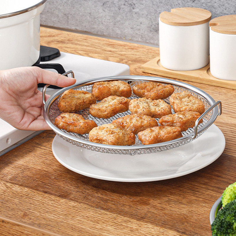 Φίλτρο λαδιού από ανοξείδωτο ατσάλι Τηγάνι φαγητού Μεγάλο σουρωτήρι τηγανιτές πατάτες με λαβή Εργαλείο μαγειρέματος Noodle Drainer Κουζινικά σκεύη