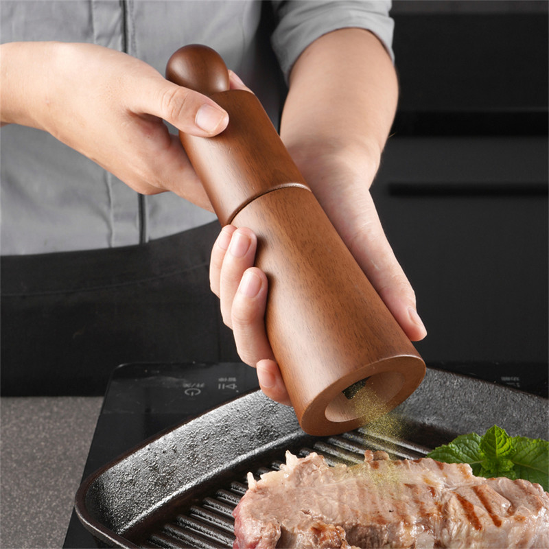 Mașină de râșnire manuală sare piper lemn de stejar piper râșniță sare piper condimente unelte pentru moara râșniță ceramică reglabilă unelte de gătit