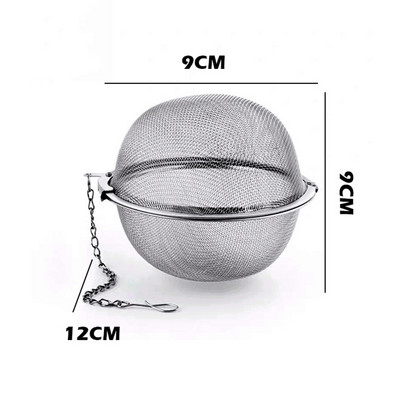 304 από ανοξείδωτο χάλυβα μαγειρικής μπαχαρικών καρυκεύματα μπάλα χύμα τσαγιού έγχυσης βοτάνων φίλτρο λεπτό πλέγμα με επέκταση αλυσίδας κουζίνας