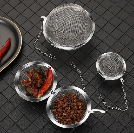 304 από ανοξείδωτο χάλυβα μαγειρικής μπαχαρικών καρυκεύματα μπάλα χύμα τσαγιού έγχυσης βοτάνων φίλτρο λεπτό πλέγμα με επέκταση αλυσίδας κουζίνας