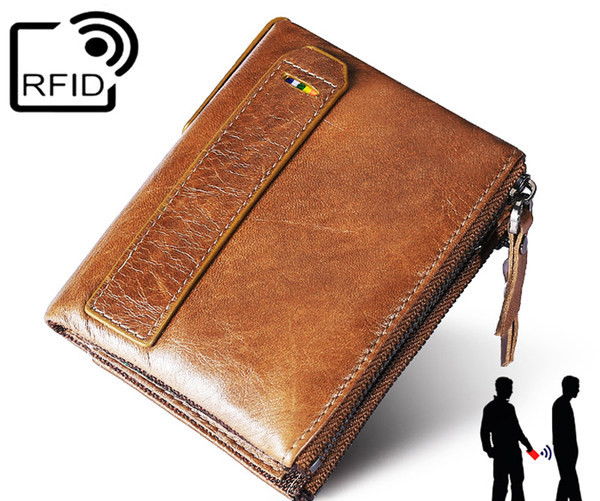 Portofel barbatesc din piele cu compartiment pentru monede - trei culori