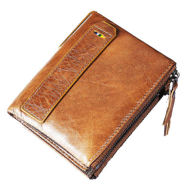 Portofel barbatesc din piele cu compartiment pentru monede - trei culori