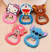 Kūrybinis animacinis multifunkcinis silikonas nerūdijančio plieno butelių atidarytuvas alaus šaldytuvo atidarytuvas virtuvės įrankiai (gali būti šaldytuvo magnetas)