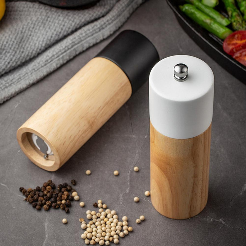 Ξύλινος μύλος αλατιού και πιπεριού πολλαπλών χρήσεων Cruet Mini Χειροκίνητος Μύλος πιπεριάς Εργαλείο κουζίνας με κεραμικό μύλο για οικιακή κουζίνα