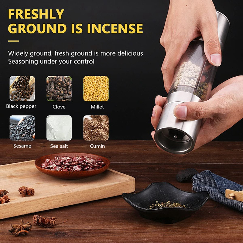 Mlinac za sol i papar, mlinovi za papar, ručni kombinirani mlinovi za mljevenje začina i začina s podesivom krupnoćom