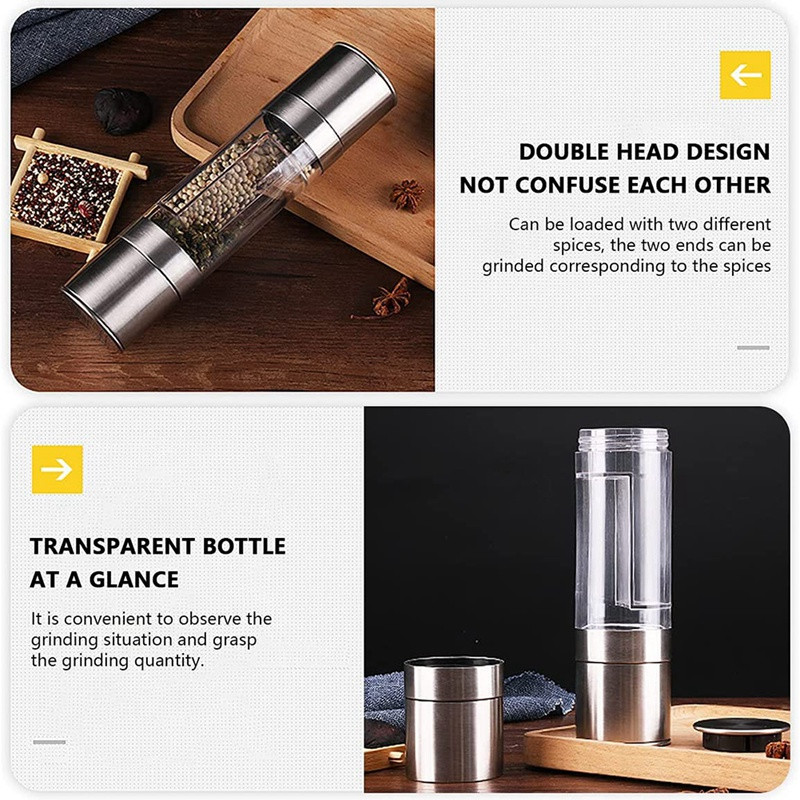 Mlinac za sol i papar, mlinovi za papar, ručni kombinirani mlinovi za mljevenje začina i začina s podesivom krupnoćom