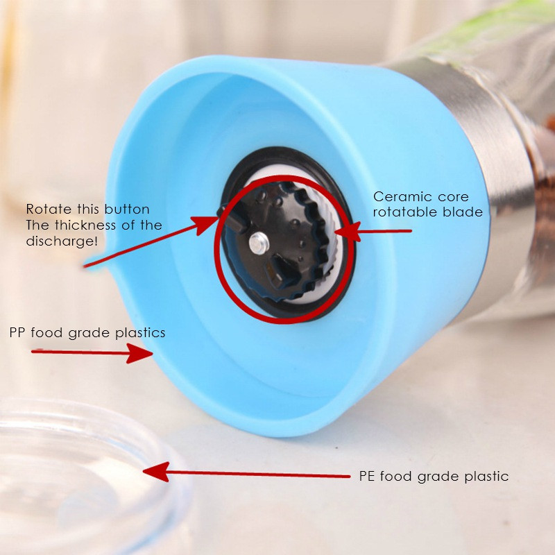 Reguleeritavad veskišeikerid köögividinad käsitsi soolapipraveski veski maitseainepudel maitseaine jahvatusnõud