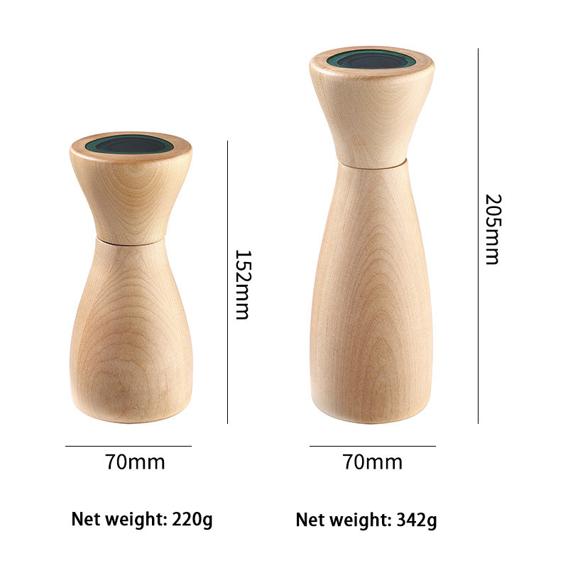 Mașină de tocat sare și piper din lemn - mori din lemn, mecanisme de precizie gourmet și sare de mare și boabe de piper premium