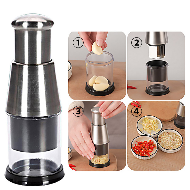 1 buc Tocător manual de ceapă Concasor de usturoi Presare de mână Tocător de mâncare Tocător de feliat Dicer Mixer Bucătărie Tăiător de legume Unelte de curățat