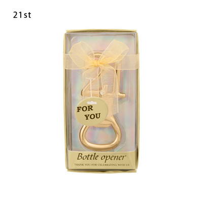 Metalas 18 21 30 40 50 Formos butelio atidarytuvas Gimtadienio vakarėlio dovanos Svečiams Suvenyrai Deimantiniai vestuvių metinių alaus atidarytuvai