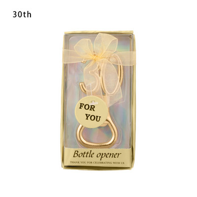 Metalas 18 21 30 40 50 Formos butelio atidarytuvas Gimtadienio vakarėlio dovanos Svečiams Suvenyrai Deimantiniai vestuvių metinių alaus atidarytuvai