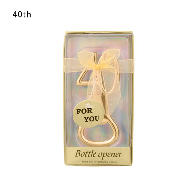 Metalas 18 21 30 40 50 Formos butelio atidarytuvas Gimtadienio vakarėlio dovanos Svečiams Suvenyrai Deimantiniai vestuvių metinių alaus atidarytuvai