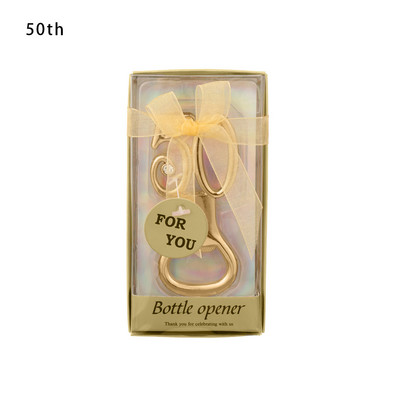 Metalas 18 21 30 40 50 Formos butelio atidarytuvas Gimtadienio vakarėlio dovanos Svečiams Suvenyrai Deimantiniai vestuvių metinių alaus atidarytuvai