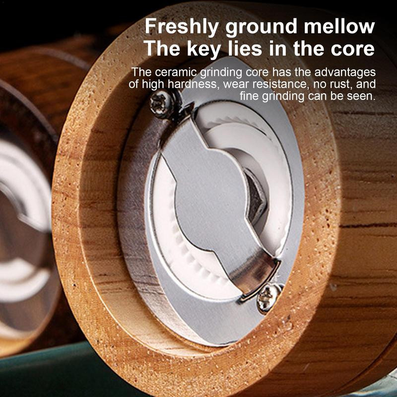 Κλασικό χειροκίνητο Μύλος αλατιού και πιπεριού Δρυός ξύλο καρυκεύματα Μύλος μπαχαρικών Μύλος πολλαπλών χρήσεων Εργαλείο μπάρμπεκιου κουζίνας μαγειρικής