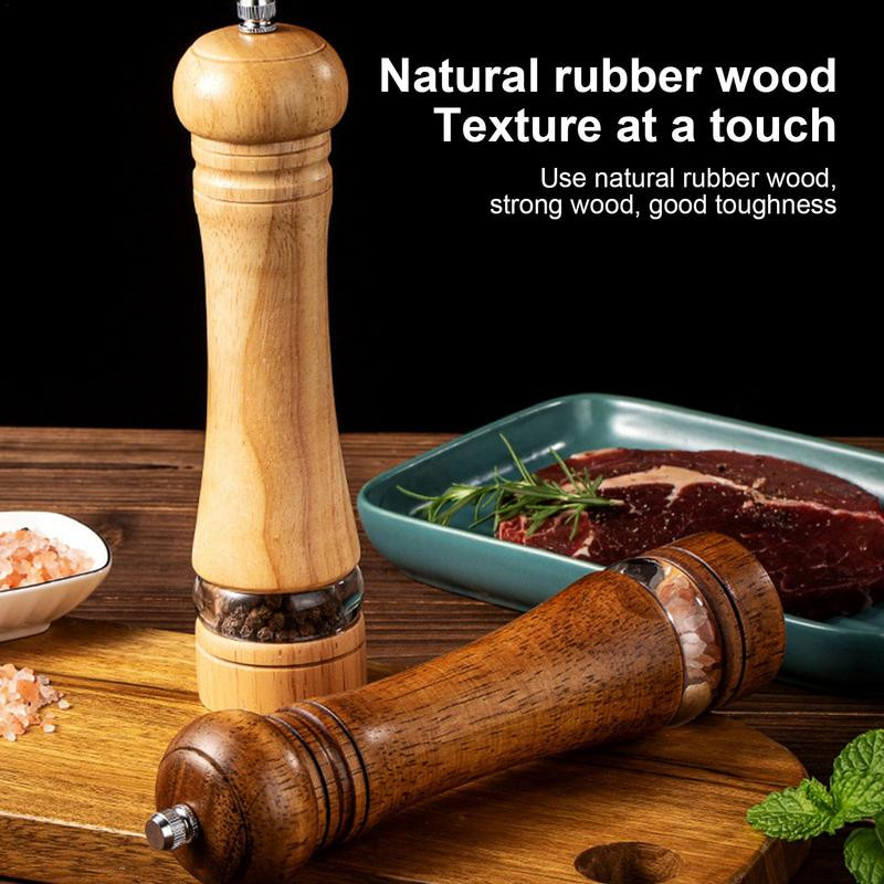 Κλασικό χειροκίνητο Μύλος αλατιού και πιπεριού Δρυός ξύλο καρυκεύματα Μύλος μπαχαρικών Μύλος πολλαπλών χρήσεων Εργαλείο μπάρμπεκιου κουζίνας μαγειρικής