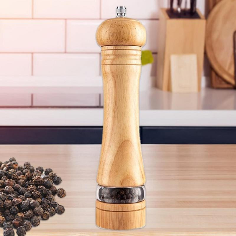 Κλασικό χειροκίνητο Μύλος αλατιού και πιπεριού Δρυός ξύλο καρυκεύματα Μύλος μπαχαρικών Μύλος πολλαπλών χρήσεων Εργαλείο μπάρμπεκιου κουζίνας μαγειρικής