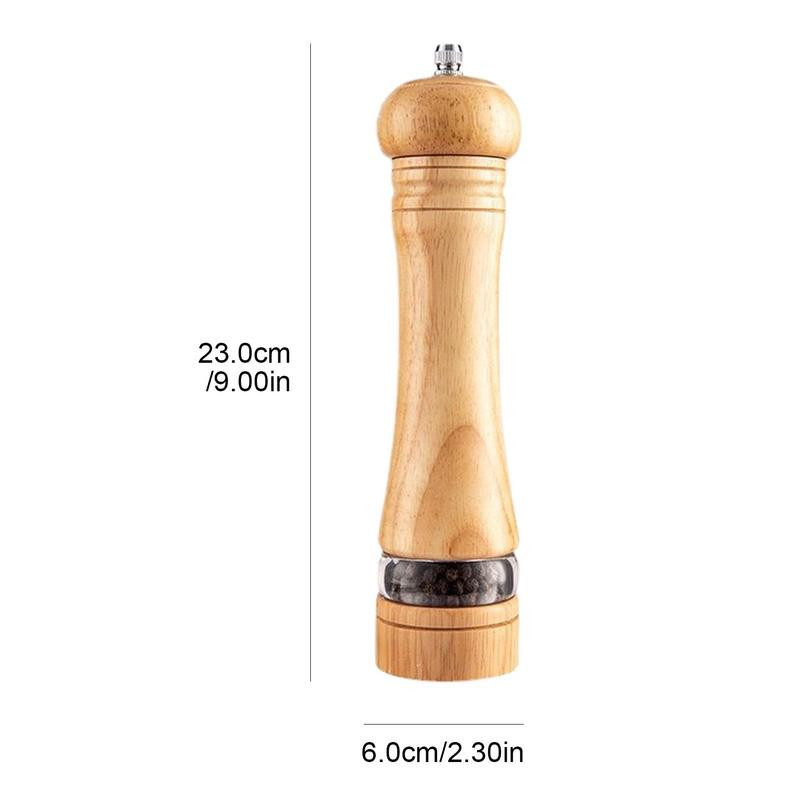 Κλασικό χειροκίνητο Μύλος αλατιού και πιπεριού Δρυός ξύλο καρυκεύματα Μύλος μπαχαρικών Μύλος πολλαπλών χρήσεων Εργαλείο μπάρμπεκιου κουζίνας μαγειρικής