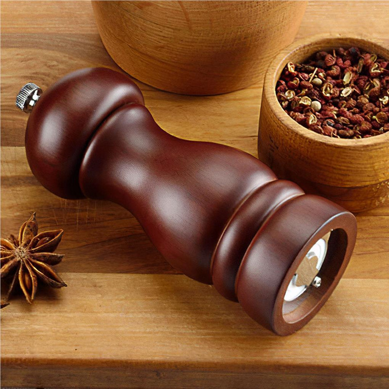 Rasnita manuala de condimente Moara de lemn Condimente Sare Piper Rotiti capacul Mini rasnita usor de utilizat pentru Restaurant de uz casnic