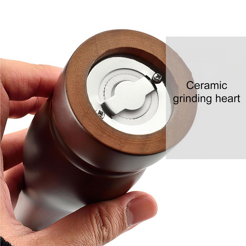 Rasnita manuala de condimente Moara de lemn Condimente Sare Piper Rotiti capacul Mini rasnita usor de utilizat pentru Restaurant de uz casnic