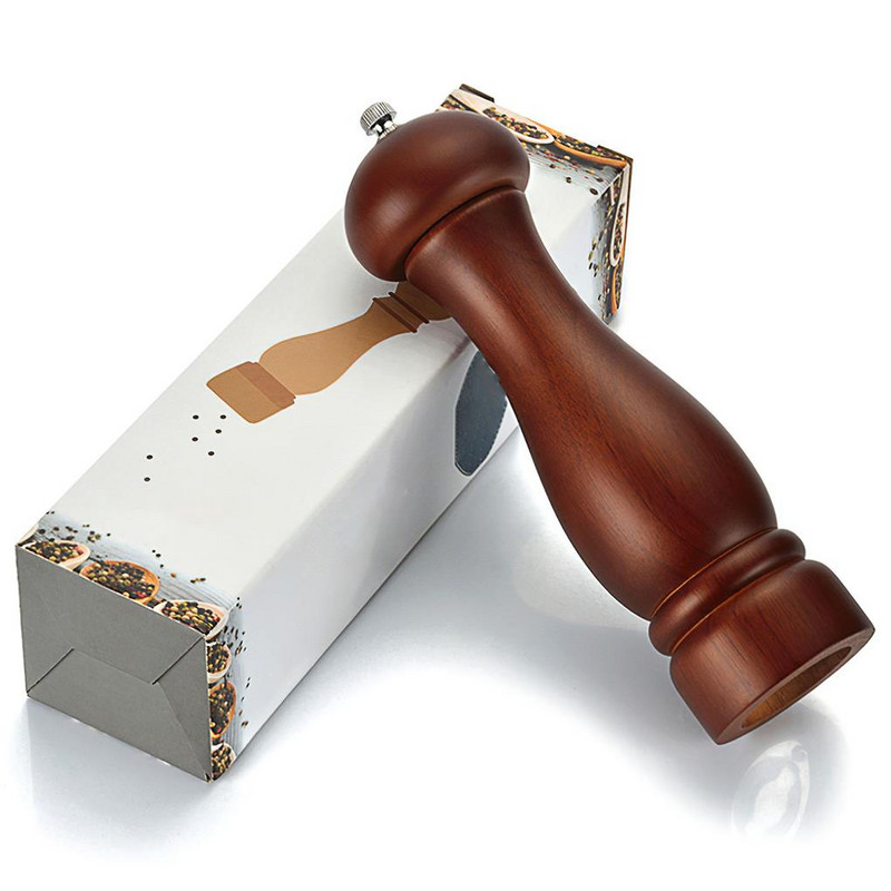 Rasnita manuala de condimente Moara de lemn Condimente Sare Piper Rotiti capacul Mini rasnita usor de utilizat pentru Restaurant de uz casnic