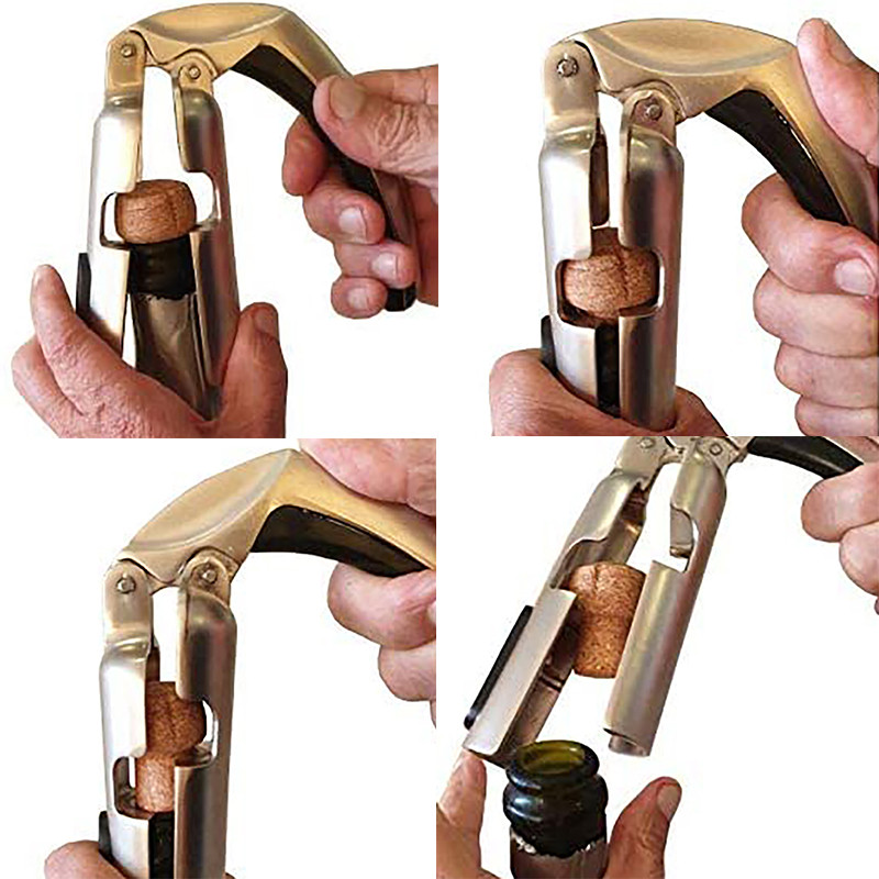 Šampanjapudeliavaja veinikorgi tõmbaja vahuveini jaoks Professionaalne korgitseriga roostevabast terasest veiniavaja Köögibaari tööriistad