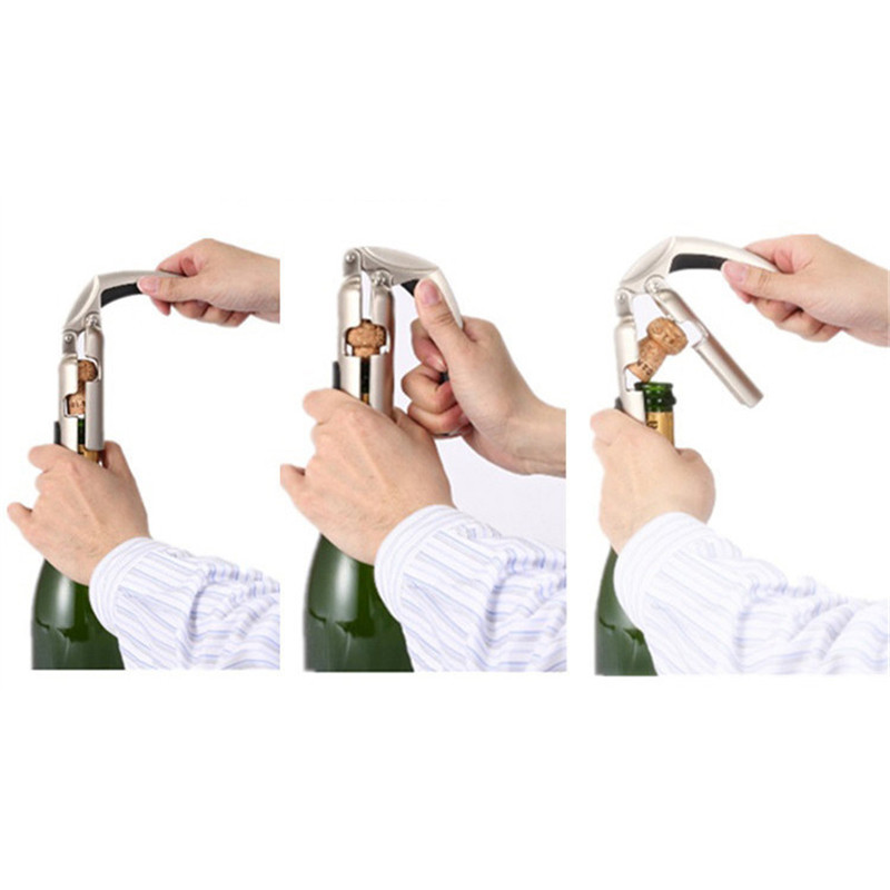 Šampanjapudeliavaja veinikorgi tõmbaja vahuveini jaoks Professionaalne korgitseriga roostevabast terasest veiniavaja Köögibaari tööriistad