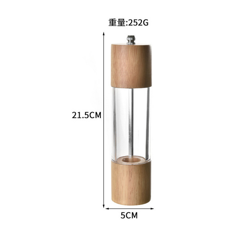 Oak Splicing Acrylic Pepper Grinder Creative Manual Pepper Black Grinder Mill for Home Cooking Αξεσουάρ κουζίνας Εργαλεία