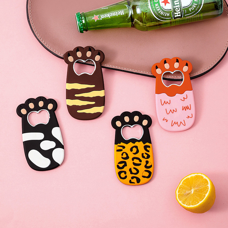 Cartoon Cats Paw veinipudeliavaja õllepudeliavaja paksu kassikäppade magnetiga külmkapi kleebis Armas külmkapimagnetiga õlleavaja