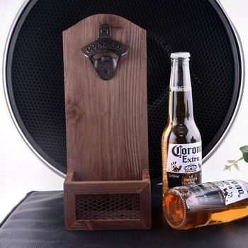 Ξύλινο ανοιχτήρι μπουκαλιών με καπάκι Συλλέκτη Vintage Ξύλινο επιτοίχιο Ανοιχτήρι μπύρας Wine Beer Corkscrew Gadget κουζίνας