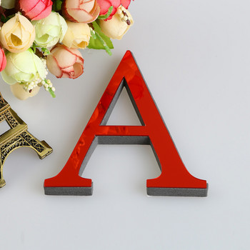 20CM 3D огледални букви Стикери за стена за име на лого Начало Декор Златна азбука Сватбена любов Английски букви Декорация Maison