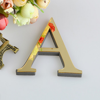 20 εκ. τρισδιάστατα γράμματα καθρέφτη Αυτοκόλλητα τοίχου για όνομα λογότυπου Διακόσμηση σπιτιού Χρυσό αλφάβητο Γάμος αγάπη Αγγλικά γράμματα Διακόσμηση Maison