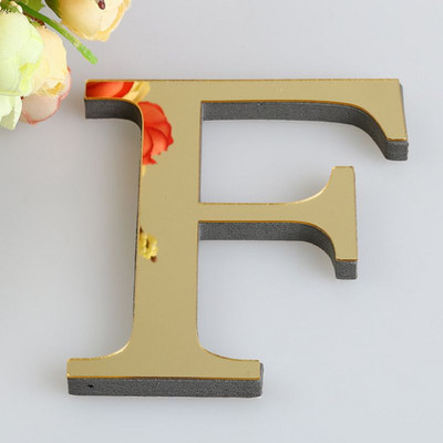 20CM 3D Mirror Letters Wall Stickers For Logo Name Home Decor Gold Alphabet Wedding Love English Letters Decoration Maison