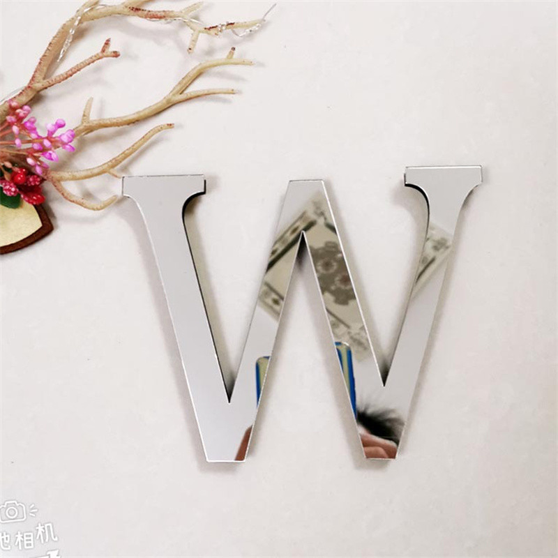 20 CM 3D veidrodinis raidžių sieniniai lipdukai logotipo pavadinimui namų dekoras Auksinė abėcėlė Vestuvės Meilė Anglų raidės Dekoracijos Maison