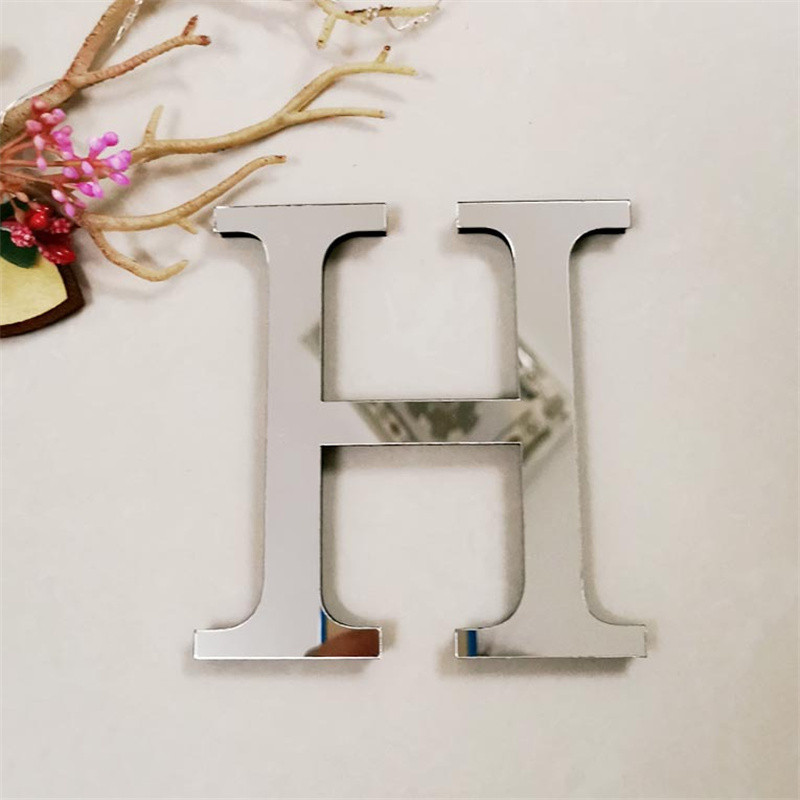 20 CM 3D veidrodinis raidžių sieniniai lipdukai logotipo pavadinimui namų dekoras Auksinė abėcėlė Vestuvės Meilė Anglų raidės Dekoracijos Maison