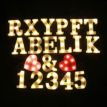 Διακοσμητικά Γράμματα Αλφάβητο Γράμμα LED Φωτιστικά Φωτεινή Αριθμός Διακόσμηση Φωτιστικό Νυχτερινής Μπαταρία Διακόσμηση πάρτι βρεφικής κρεβατοκάμαρας